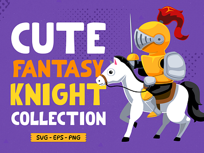 Cute Fantasy Set Knight cartoon character clipart design element fantasy hero illustration knight people vector
