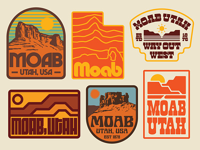 Moab Badges badge desert design logo moab moab utah outdoors patch retro retro badges southern utah utah vintage wilderness