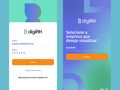 DigiRH - Mobile App design interface interface design layout ui uxui web webdesign