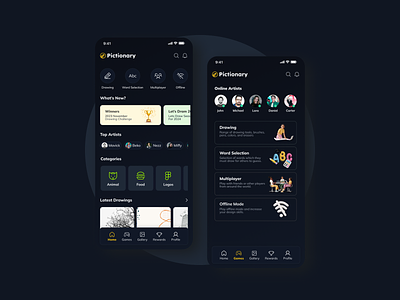 Drawing Picture App UI Design app design app ui design dark theme dark ui design fig figma interface design ios ui design mobile app design mobile ui design ui ui design uiux uiuxdesign ux