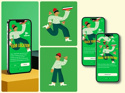 Onboarding illustration for Pizza App app food app illustrations onboarding onboarding illustrations pizza app ui