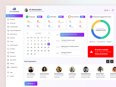 HRMS Dashboard Design dashboard employee managements hrms