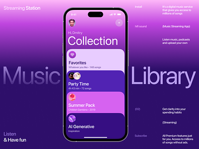 Music Streaming App collection hifi mobile app music music library playlist song streaming