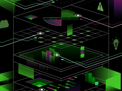 Data Analytics Level Exposed Graphic Illustrations agency brand colors branding concept cover cyber security data gradients graphic design ideas illustration infographic information isometric marketecture report security awareness senior designer stats stylized