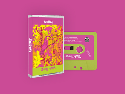 Sankofa - Sonny Kovah Cassette Tape (Illustration & Packaging) album cover graphic design hip hop illustration independent artist music packaging design tropical typography vector