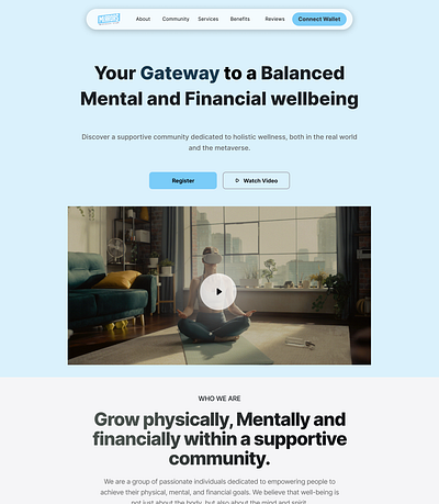 Mirrors Wellness Club blockchain ui ux wellness