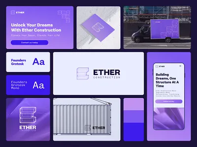 Brand Identity - Ether Construction brand identity branding graphic design logo design