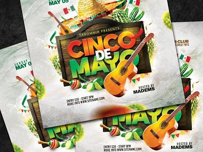 Cinco De Mayo Flyer 5 de mayo club flyer download event flyer independence day mexican party party flyer poster psd summer flyer