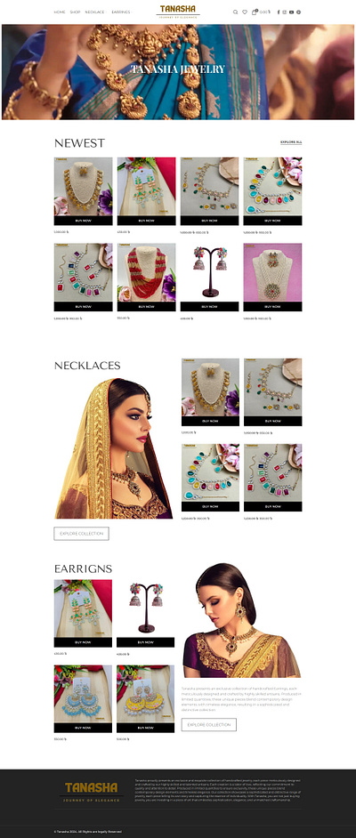 Tanasha Jewelry Minimal Look 2024 motion graphics ui web design website design