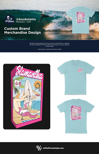 Kookslams Custom Brand Graphic T-Shirt apparel branding graphic design illustration instagram merch shirt surfing typography