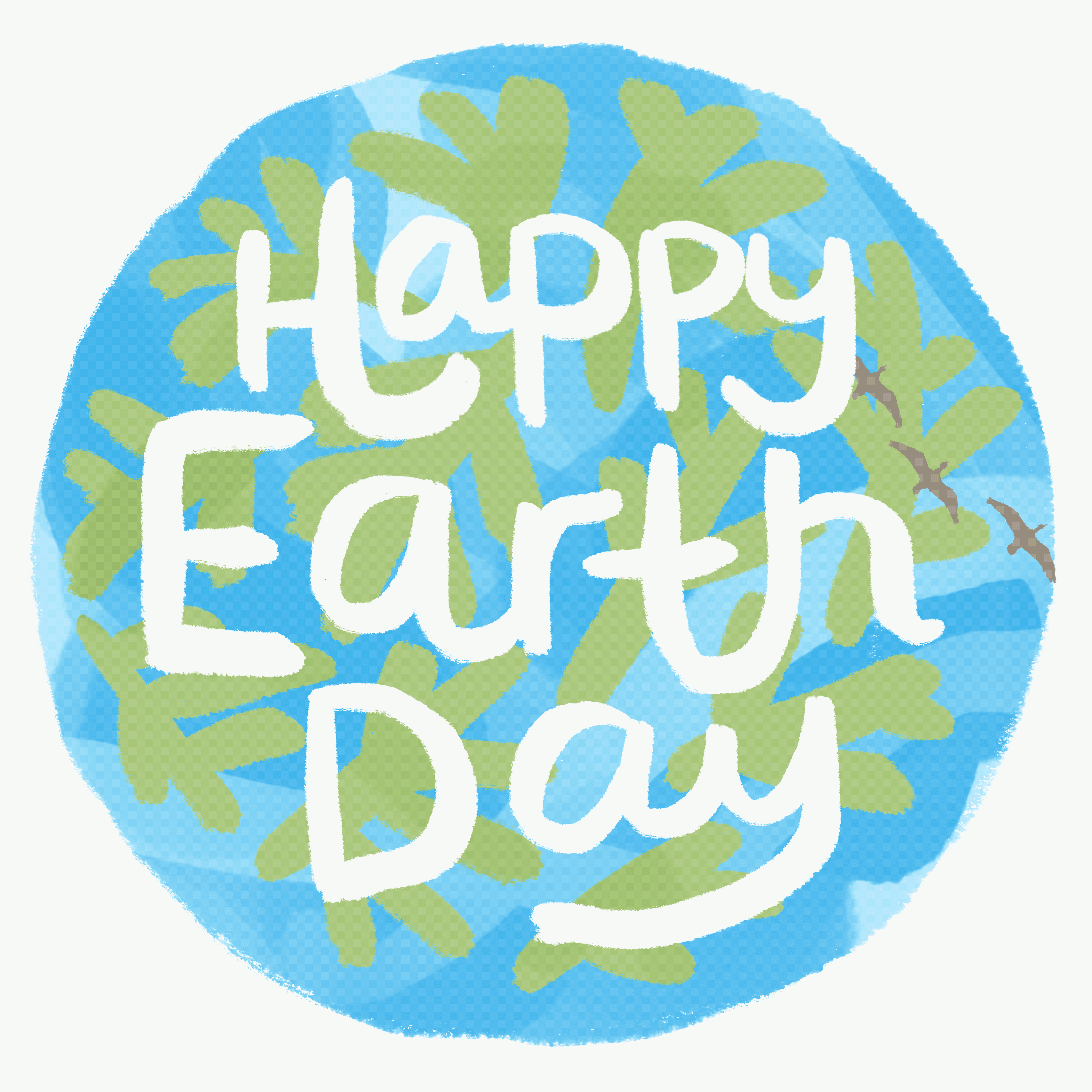 Happy Earth Day animation birds flying cursive earth earth day earthy environmentalist globe hand drawn animation hand lettering happy earth day illustration treehugger