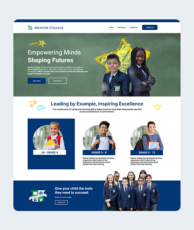 School Landing Page branding homepage landing page school ui ui design uxui web design