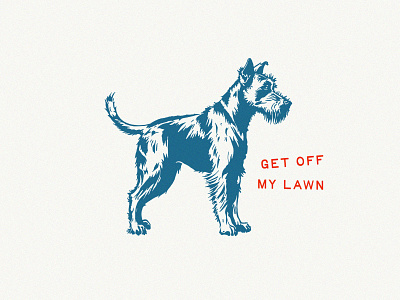 Get Off My Lawn dog dog illustration portrait spot illustration terrier vintage