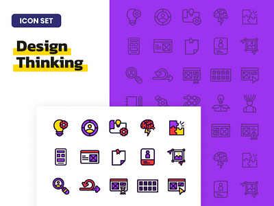 Design Thinking Icon Set design icon pack seo thinking web workflow