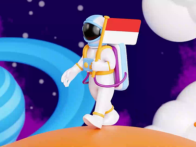 Walk Astronaut 3D Animation 3d 3d animation 3d asset 3d illustration animation astronaut blender indonesia mars meteor moon planet walk