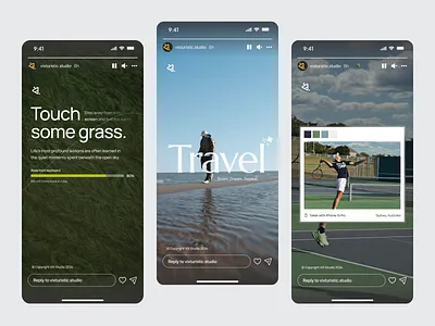 VIXA Gram - Instagram Stories Design ads branding clean content feed instagram instastory minimal minimalist mobile nature post social media socialmedia sport story swipe thumbnail travel typography