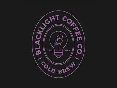 Black Light Coffee Co. Badge blacklight branding coffee cold brew design graphic design identity illustration lightbulb logo mark