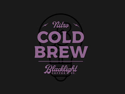 Black Light Coffee Co. Cold Brew blacklight branding coffee cold brew design graphic design identity illustration lightbulb lightning logo mark