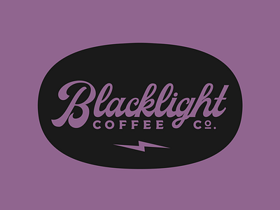 Black Light Coffee Co. Label blacklight branding coffee design graphic design identity illustration label lightning logo mark