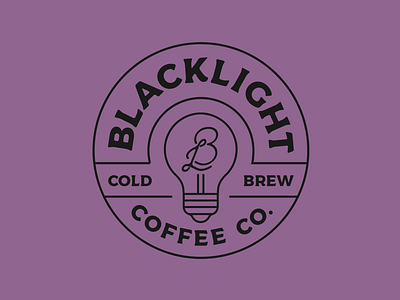 Black Light Coffee Co. Circle Badge badge blacklight branding circle coffee cold brew design graphic design identity illustration lightbulb logo mark