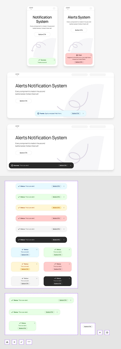 Alerts Notice UI from Component Collector card component design figma modal odw toast ui