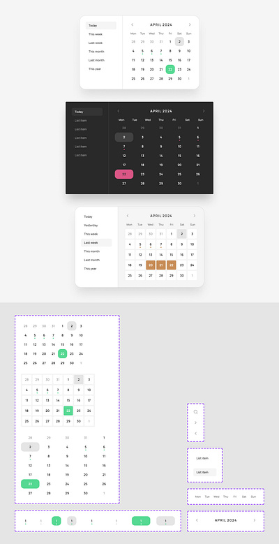 Calendar Input / Date picker UI from Component Collector calendar component datepicker design figma input odw ui