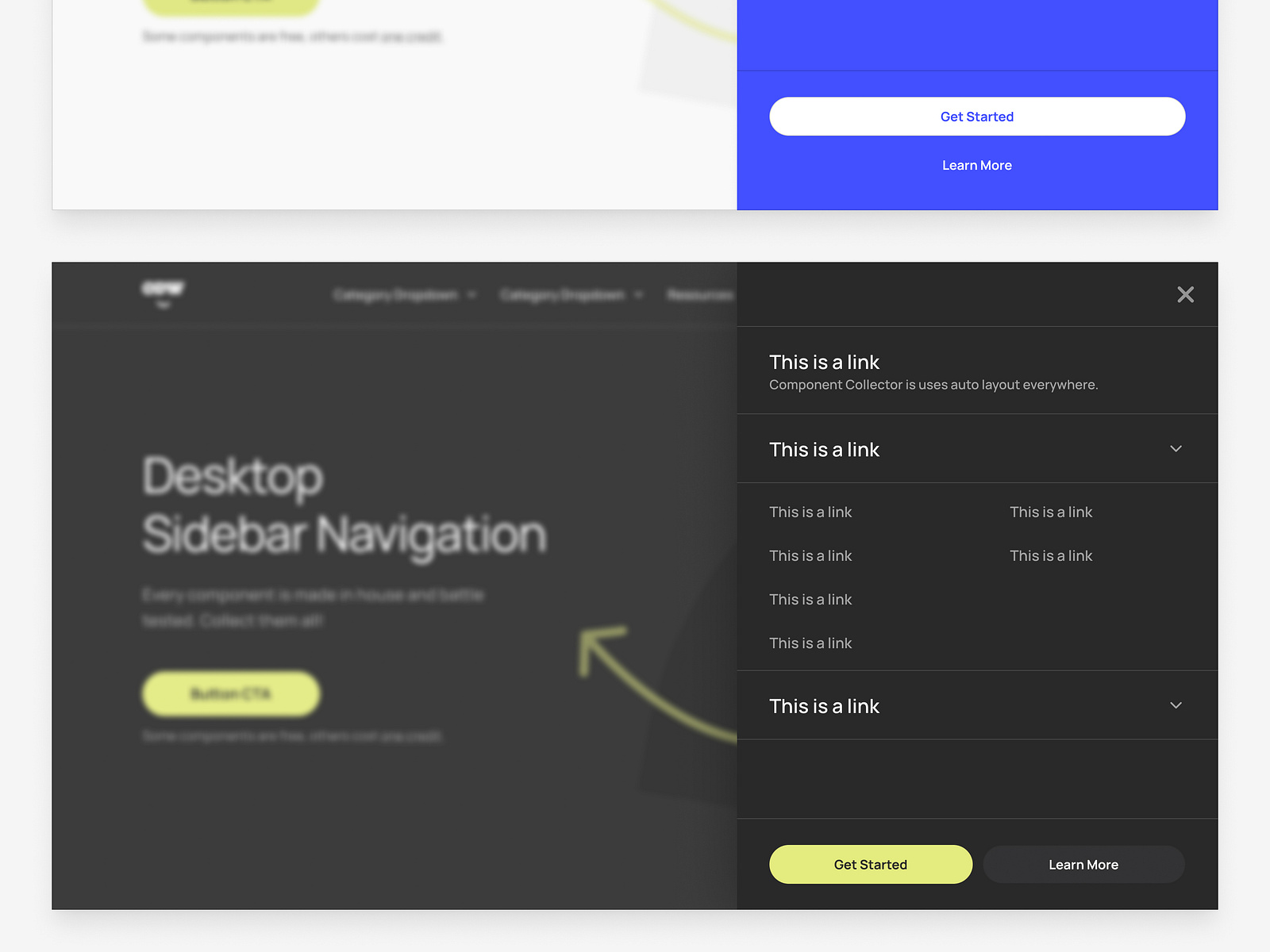 Website Sidebar Navigation UI from Component Collector by Taylor Osborn ...