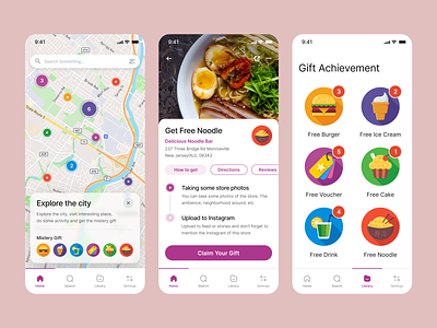#Exploration - City Exploration App activity android app city design directions exploration gift illustrations ios iphone map mobile play store prize responsive ui ux