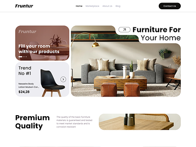 Furniture Landing Page aesthetic branding chair creative dashboard decoration design figma furniture home interior landing page layouting living room logo marketplace modern table ui work space