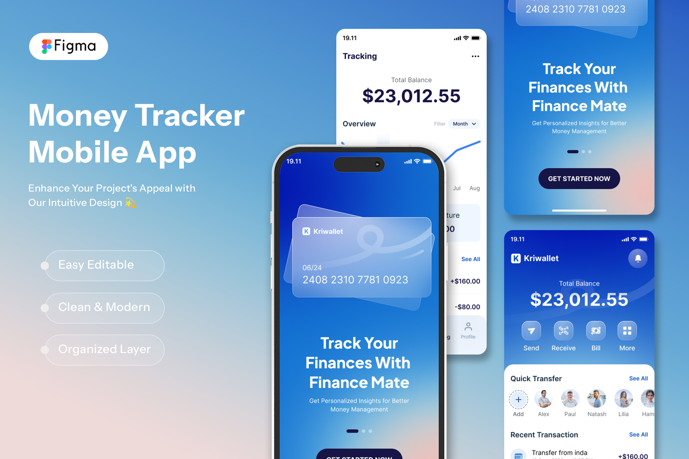 Money Tracker Mobile App branding budgeting easy figma finance gradient habbit landing page mobile app modern money tracker monthly budgeting tracking transactions trendy ui yearly