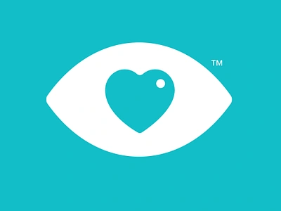 The Eye Center branding care clean eye eye care eyecare heart identity logo logo design love optician optometrist simple vision