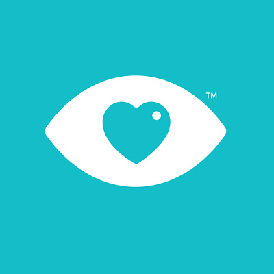 The Eye Center branding care clean eye eye care eyecare heart identity logo logo design love optician optometrist simple vision