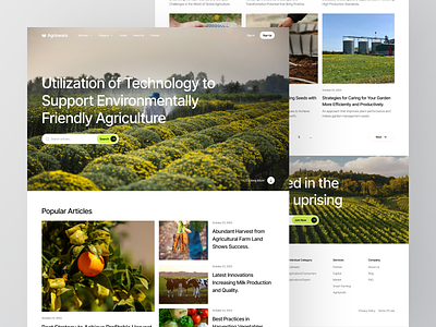 Article Page Exploration agribusiness agriculture article article page blog blog page clean details landing page news newspaper product design saas website