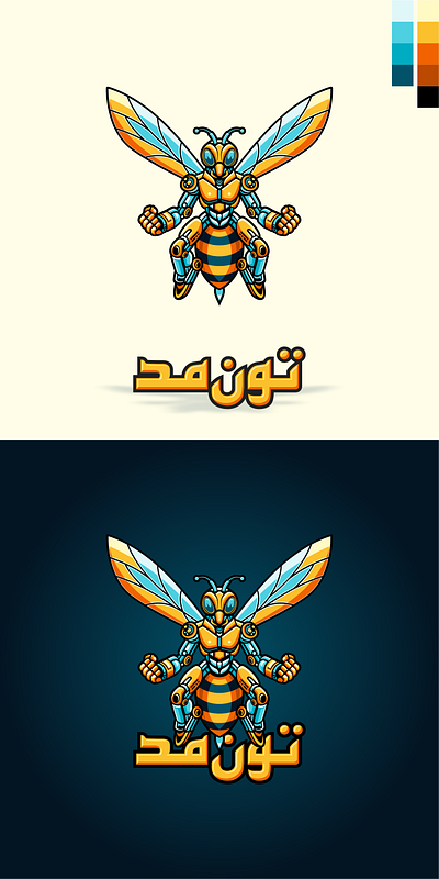 Tawon Madu Mascot bee branding graphic design illustration logo maskot robotic