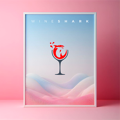 WineShark Logo branding design double meaning graphic design illustration logo logo design shark wine