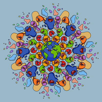 Earth Blobs blobs cartoon character cute earth illustration