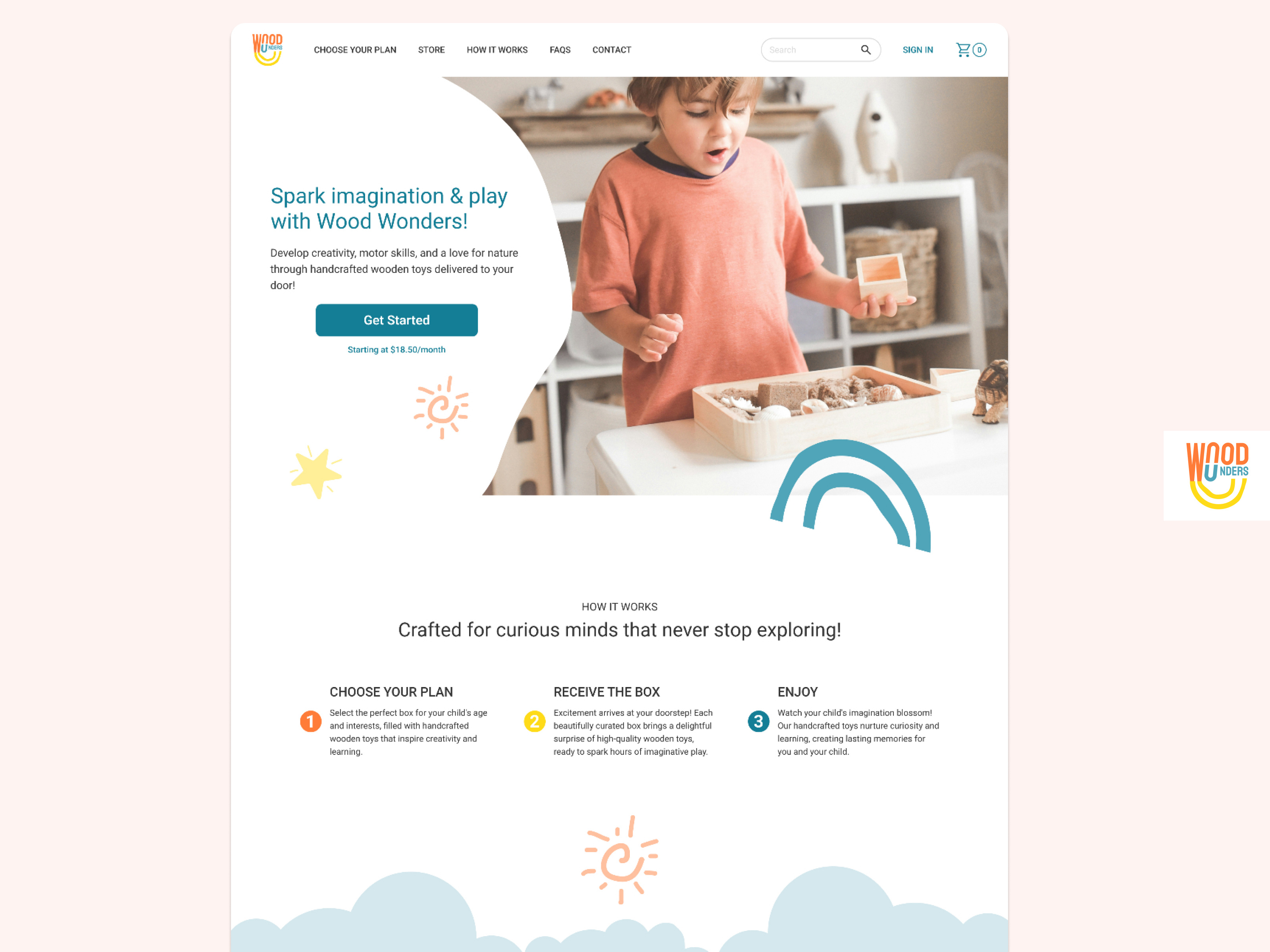 Subscription box service landing page. accesibility design subscription ui ui design visual design web design