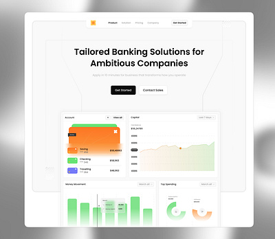 Landing page design for Bank expense tracking banking branding finance graphic design ui ux design