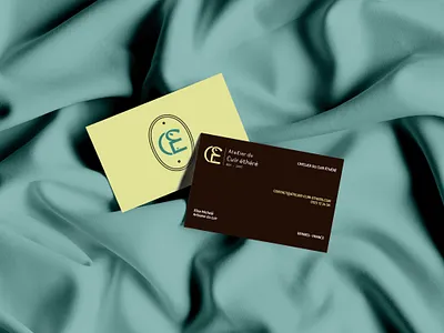 Artisan Business Card Design for a Leather Workshop branding business card design emblem graphic design leather letter logo mockup