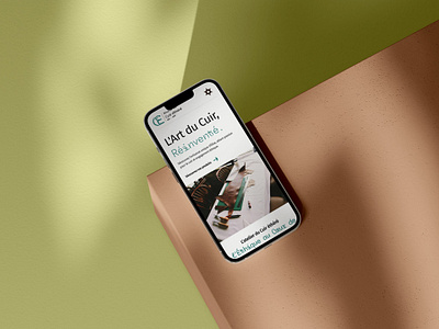 Mobile Interface for a Leather Workshop artisan branding brown design graphic design green leather mobile mockup ui web design workshop
