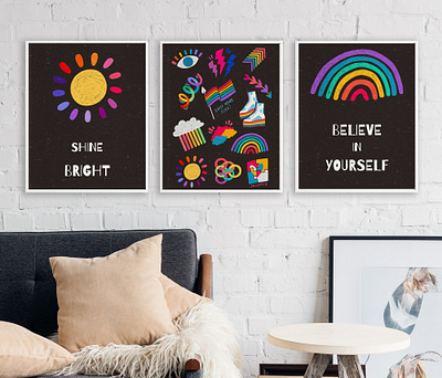 LGBT Wall Art Set illustration lgbt lgbt art poster wall art wall art set