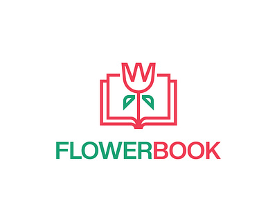Flower Book Logo tulip