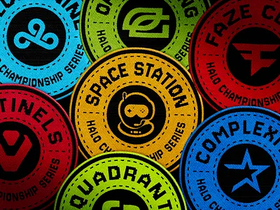 Halo eSports - Badge Design badge badge design branding cloud 9 complexity design e sports esports faze clan gaming graphic design halo hcs illustrator optic gaming patch patch design quadrant spacestation gaming vector