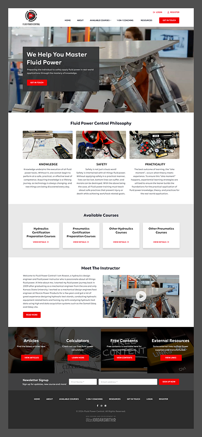 Fluid Power Central // Web Design academic coaching course engineering hydraulic online online course school web design