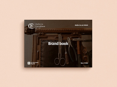 Presentation style guide for a leather workshop artisan brand book branding brown color signification craft design graphic design green illustration leather logo meaning mockup style guide visual identity workshop