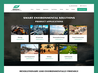 Terafil // Web Design dust dust control eco environmental environmental solution green energy service company water water management web design