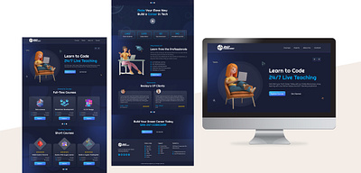 Glassmorphism Education Landing Page. branding design figma freelancing graphic design ui uiux website