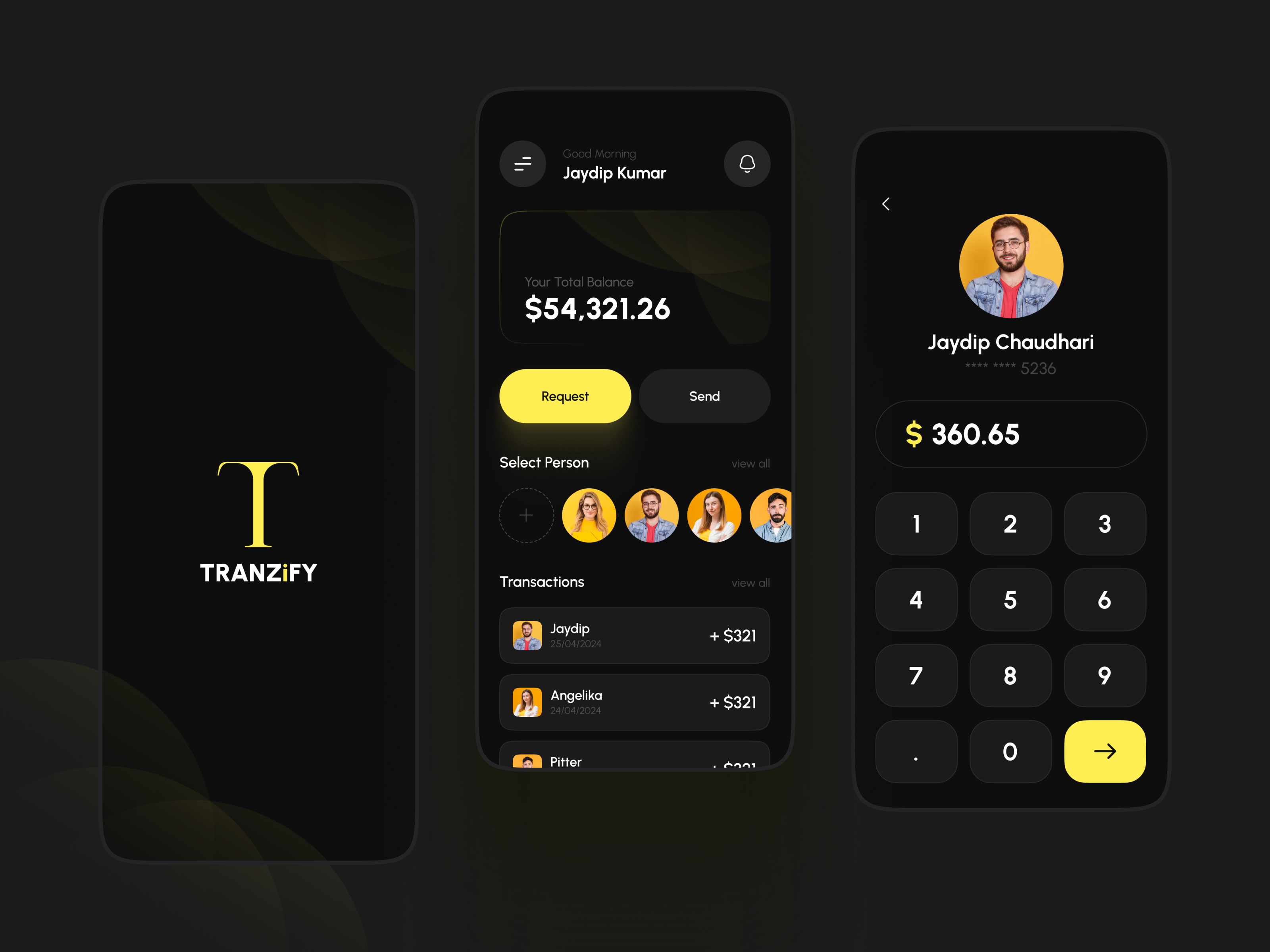 Money Transfer App UI android app app icon apps apps design crypto app dark theme design ios app logo money money send money transfer app onlinemoneytransfer onlinepayment trending app ui uiux ux wallet wallet app