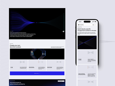 The corporate, blocky style for AI company | Lazarev. ai ai company ai landing ai technology animation business clean corporate data data analytic design interaction interactive landing page motion graphics ui ux web web design website