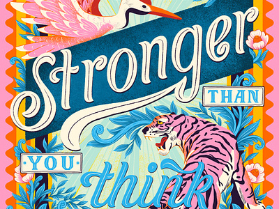 You're stronger than you think - Lettering animalillustration artlicensing design freelance freelanceartist freelanceillustrator graphic design illustration lettering lettering artist licensing photoshop productdesign puzzle